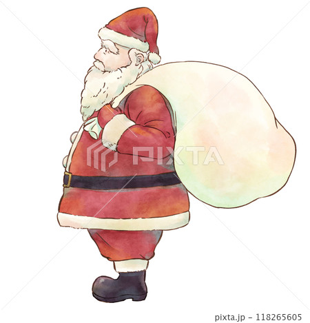 サンタクロース 水彩風 横向きのイラスト素材 [118265605] - PIXTA