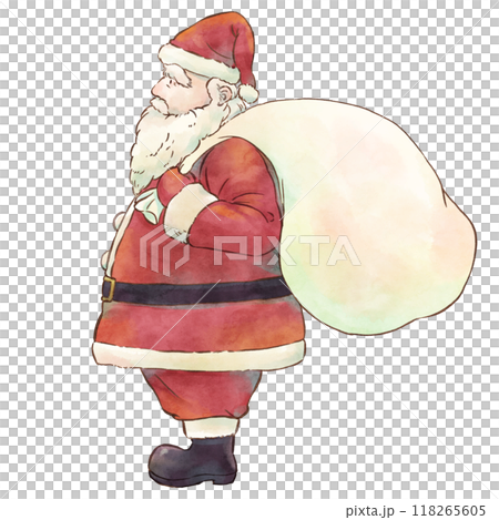 サンタクロース 水彩風 横向きのイラスト素材 [118265605] - PIXTA