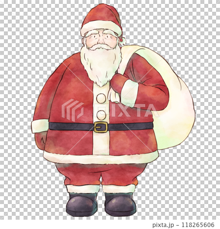 聖誕老人水彩風格正面 118265606