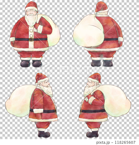聖誕老人水彩風格四面 聖誕老人水彩風格四面 118265607