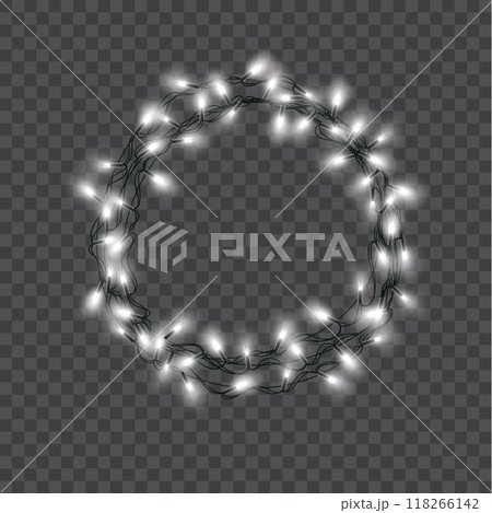 A circular arrangement of glowing string lights. Vector 118266142