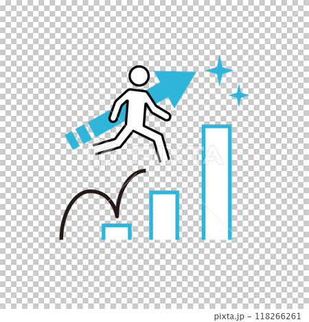 Business step up icon blue Business step up icon blue 118266261