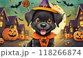 ハロウィン背景でおすましする犬のイメージ ハロウィン背景でおすましする犬のイメージ 118266874