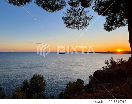 Shore in the bay of Uvala Gradina near the town of Vela Luka on the island of Korcula in Croatia Shore in the bay of Uvala Gradina near the town of Vela Luka on the island of Korcula in Croatia 118267934
