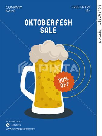 Oktoberfest Party Flyer Cartoon Hand Drawn Templates Background Illustration 118268458