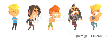 Angry and Exasperated Man Character Shouting and Yelling Vector Set 118268906