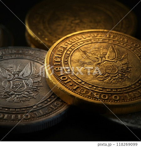 金貨、銀貨やお金、コインのイメージ画像 118269099