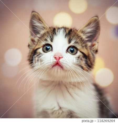 見つめて何かを訴えている子猫 118269264