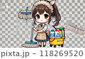 かわいいお掃除するお姉さんのイラスト 118269520