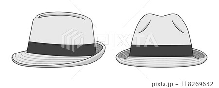 中折れハット・中折れ帽 ベクターテンプレートイラスト 118269632