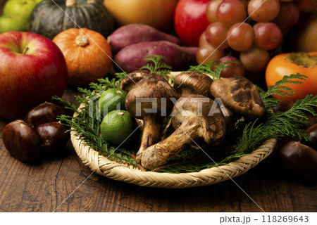 秋の食材と松茸 秋の食材と松茸 118269643