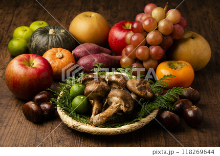 秋の食材と松茸 秋の食材と松茸 118269644