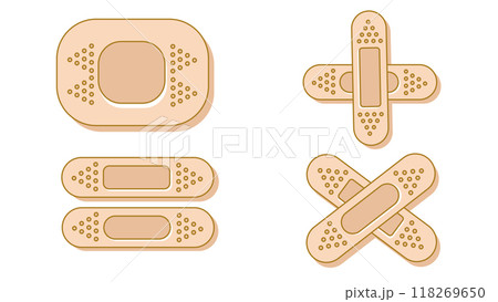 Set of adhesive plasters for first aid for wounds, operations and skin damage, Protecting open wound from infection, healing wound patch guarantees accelerated cell regeneration Set of adhesive plasters for first aid for wounds, operations and skin damage, Protecting open wound from infection, healing wound patch guarantees accelerated cell regeneration 118269650