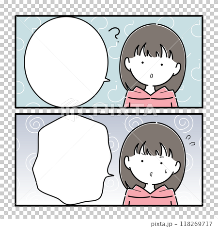 漫畫風格的泡泡集 2 個有憂慮的女孩 漫畫風格的泡泡集 2 個有憂慮的女孩 118269717