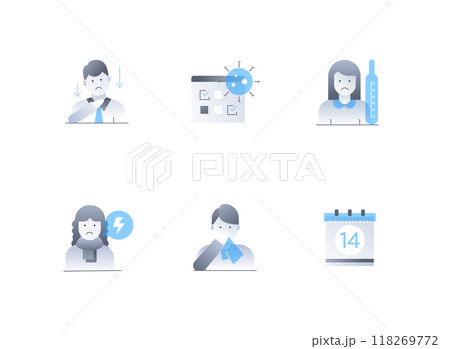 Viruses and colds - flat design style icons set Viruses and colds - flat design style icons set 118269772