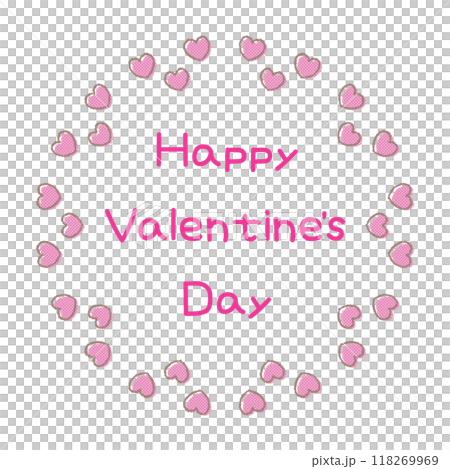 ハートの飾り枠とHappy Valentine's Day　文字 118269969