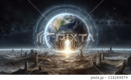Earth ascension: transcending from old desolated world behind to higher state 118269974