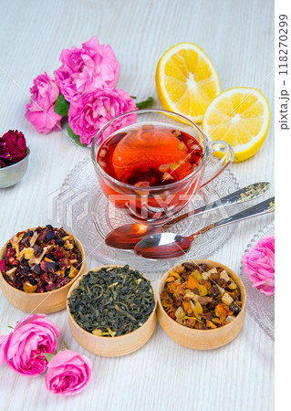 tea, fruit tea, Cup of tea, various kinds of tea, tea on the table tea, fruit tea, Cup of tea, various kinds of tea, tea on the table 118270299