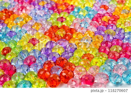 background of colored beads, background of flowers made of colored beads 118270607