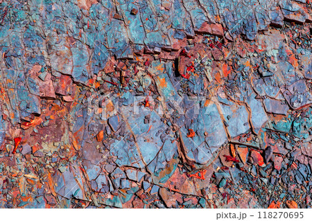 orange and blue stones by the river. background orange and blue stones by the river. background 118270695