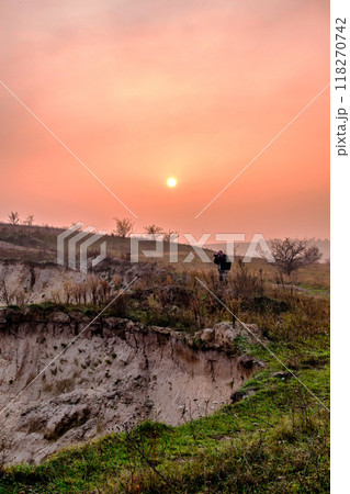 sand mining quarry in Ukraine. 118270742
