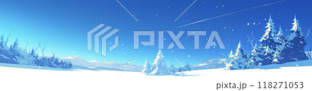 雪山のある冬の景色 AI画像 雪山のある冬の景色 AI画像 118271053
