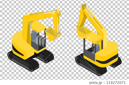等距插圖:挖土機車 等距插圖:挖土機車 118272071