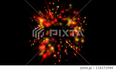 a bright magical flash resembles multi-colored and fiery fireworks 118272099