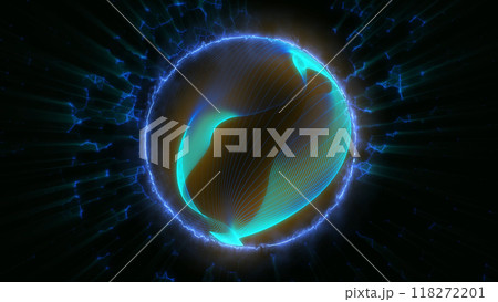 energy sector.Futuristic magical plasma circle glows in space. energy sector.Futuristic magical plasma circle glows in space. 118272201