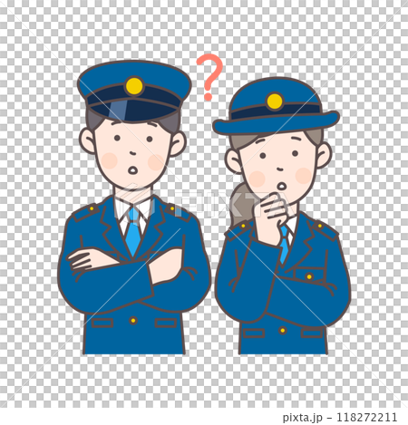 悩んでいる警察官の上半身イラスト 悩んでいる警察官の上半身イラスト 118272211