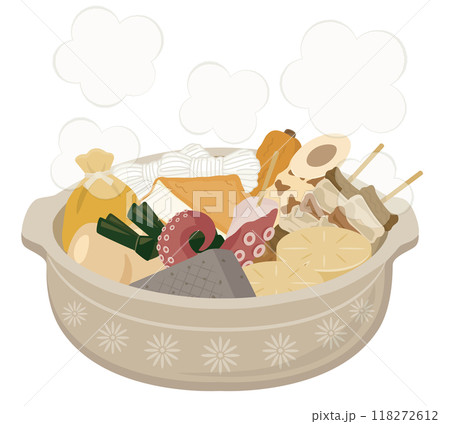 食べ物_土鍋に入ったおでん 食べ物_土鍋に入ったおでん 118272612