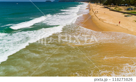 Beautiful sea beach and waves texture in sunny summer day background,Phuket Thailand Beautiful sea beach and waves texture in sunny summer day background,Phuket Thailand 118273826