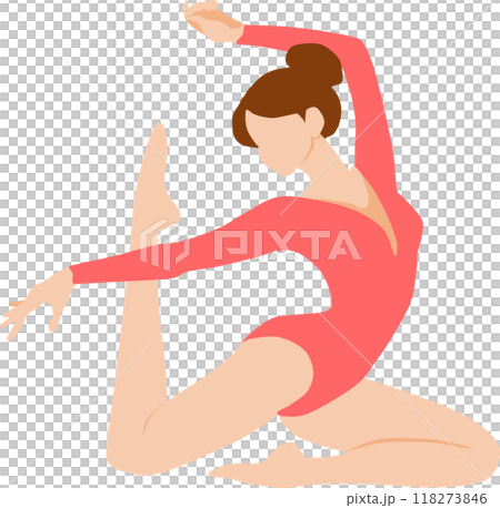 Illustration of a woman doing gymnastics Illustration of a woman doing gymnastics 118273846
