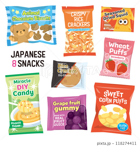 Set of 8 Japanese cheap snacks 118274411