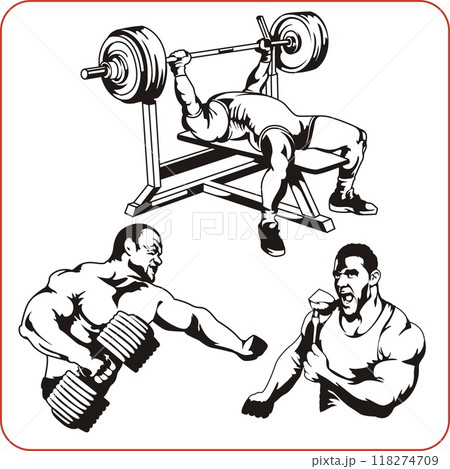 Bodybuilding and Fitness - vector illustration. 118274709