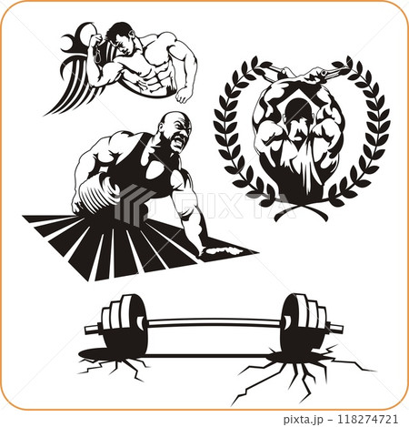 Bodybuilding and Fitness - vector illustration. 118274721