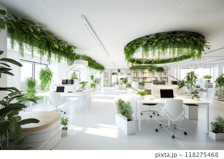 Lush indoor garden office space 118275468