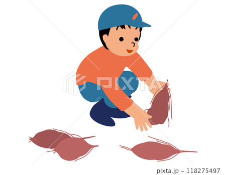 さつまいも掘りの体験をする子どものイラスト02 さつまいも掘りの体験をする子どものイラスト02 118275497