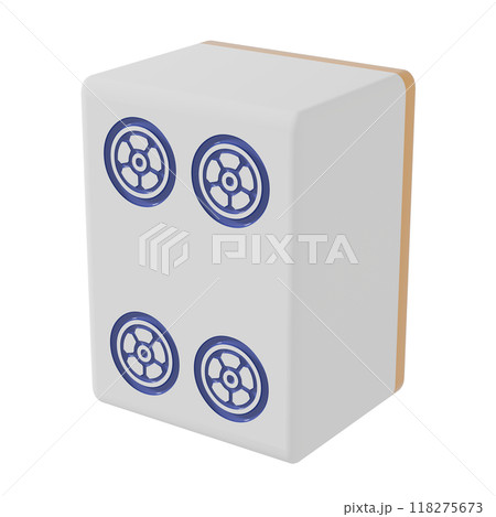 右斜め上から見た麻雀牌(スーピン) 右斜め上から見た麻雀牌(スーピン) 118275673