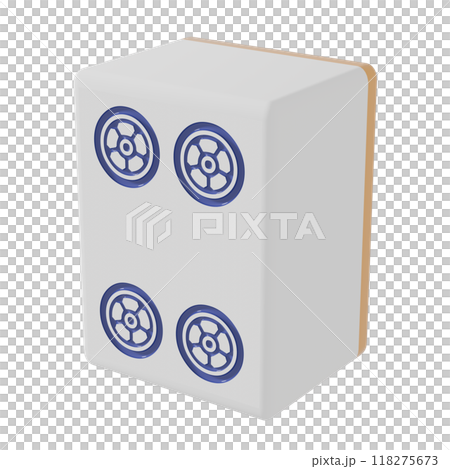 右斜め上から見た麻雀牌(スーピン) 右斜め上から見た麻雀牌(スーピン) 118275673