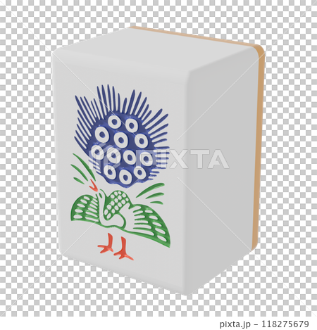 從右側斜上方看到的麻將牌（Eiso） 118275679