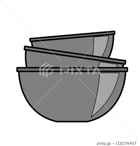 様々なサイズのボウルを重ねたイラスト 118276407