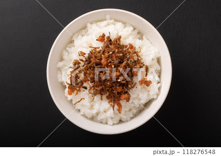 鮭フレークとちりめんじゃこのふりかけご飯　 118276548