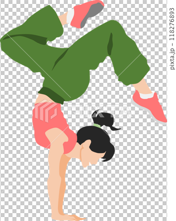 ブレイクダンスをする女性のイラスト 118276893
