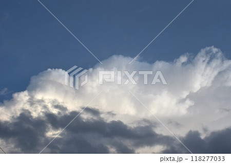 dark rain cloud floating on sky in evening 118277033