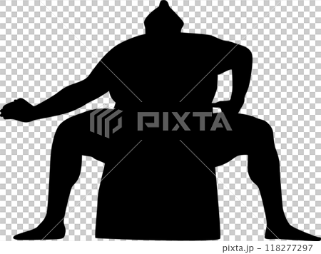 相撲ポーズシルエット 118277297
