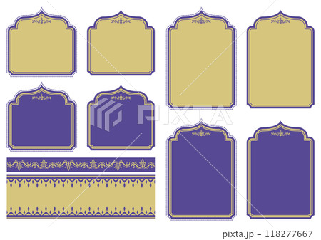アジア風のタイトルフレームセット。ベクターデータ。 アジア風のタイトルフレームセット。ベクターデータ。 118277667