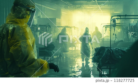 Doctor investigates Monkeypox. Search for Monkeypox in blood. Monkey disease . Virologist in chemical protection suit. Monkeypox epidemic , generated AI Doctor investigates Monkeypox. Search for Monkeypox in blood. Monkey disease . Virologist in chemical protection suit. Monkeypox epidemic , generated AI 118277725