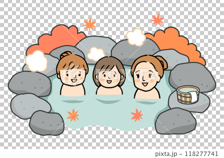 女友達と行く秋の温泉旅行三人旅 118277741