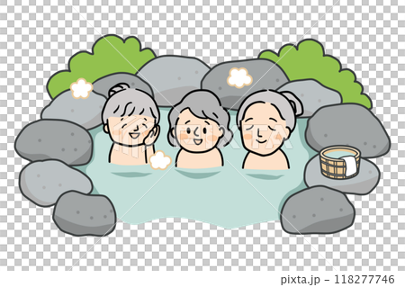 三位老年婦女夏季露天浴 118277746